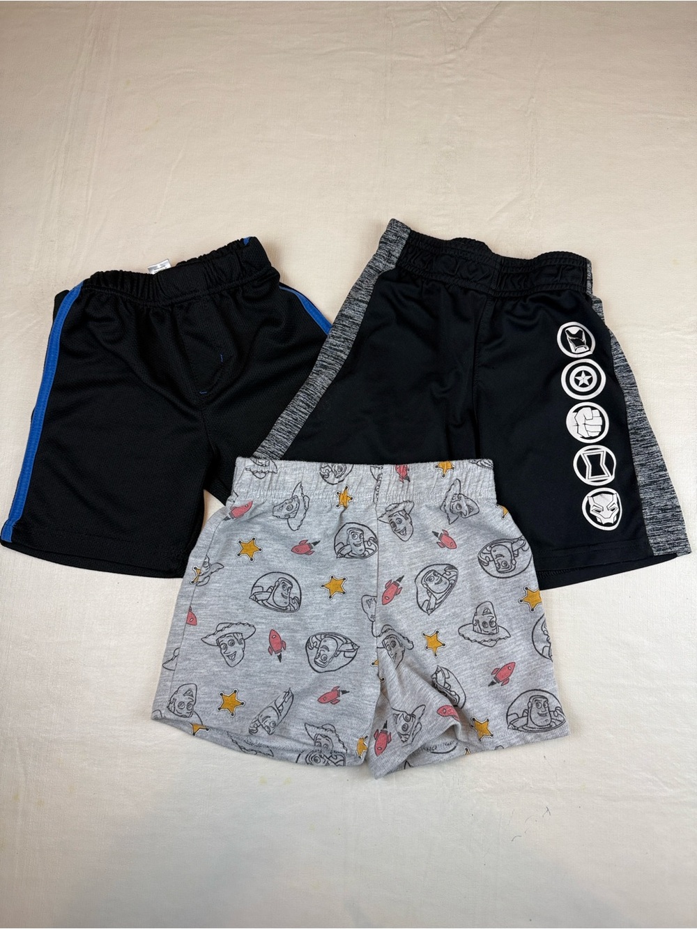 Kids 3 Short Bundle Black Jumping Beans Marvel Mickey Black Blue Toy Story 4T